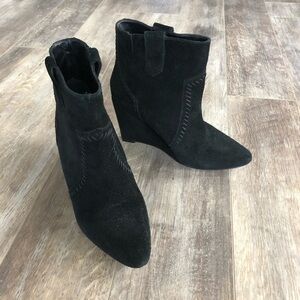 Rebecca Minkoff Western Suede Wedge Pull-On Boots
